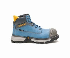 Caterpillar Excavator Superlite Waterproof Nano Toe Sikkerhedsstøvler Dame Blå | 358097-CUL