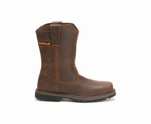 Caterpillar Wellston Pull On Steel Toe Sikkerhedsstøvler Herre MørkeBrune | 395786-WAZ